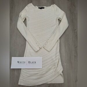 White House Black Market Off White Long Cable Knit Sweater - XS